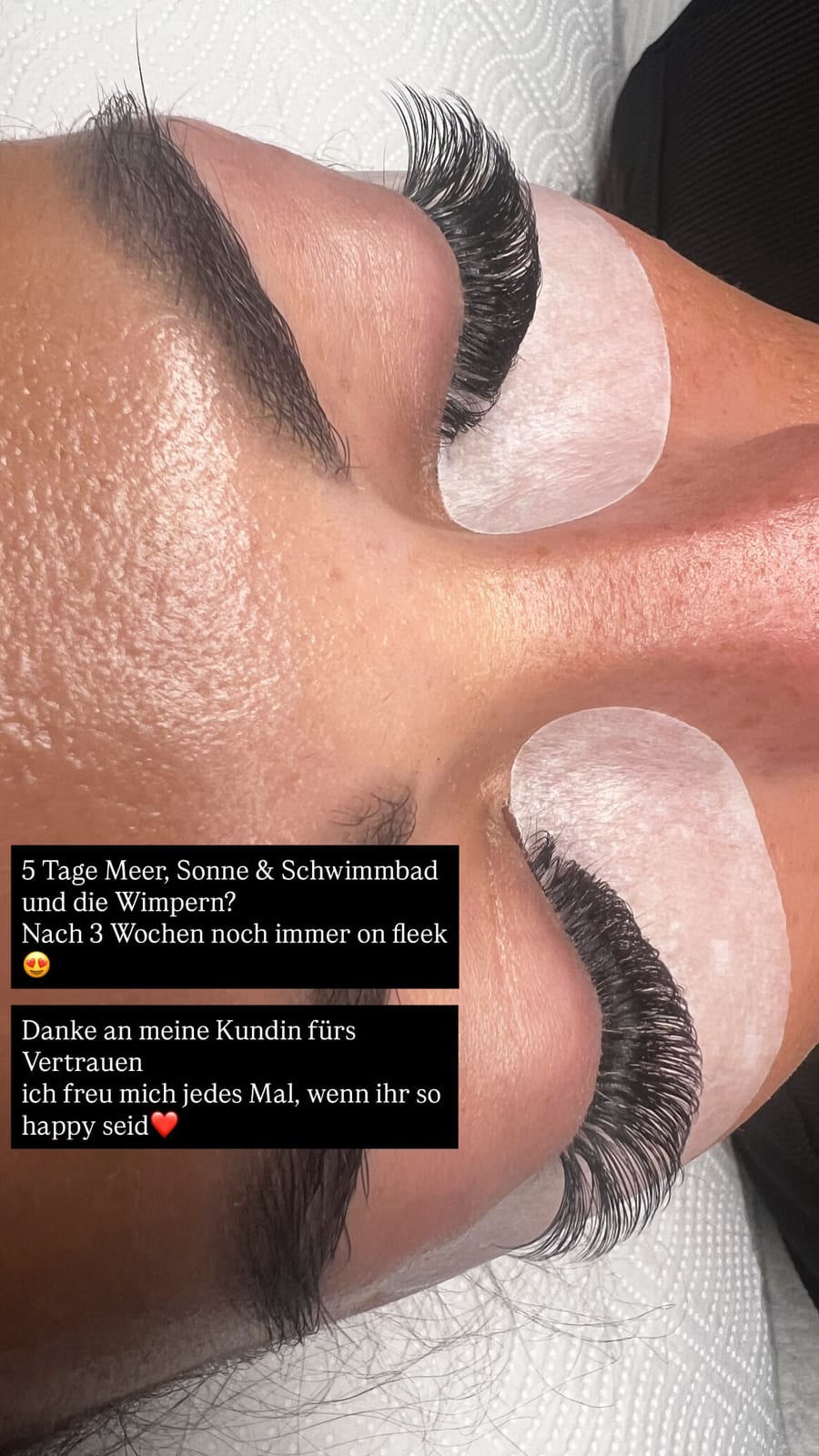 Wimpern Refill Behandlung mit Augenpads